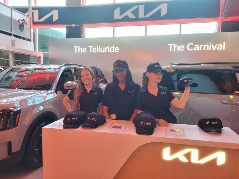 Brand Ambassadors in Miami repping KIA at Miami Heat Game